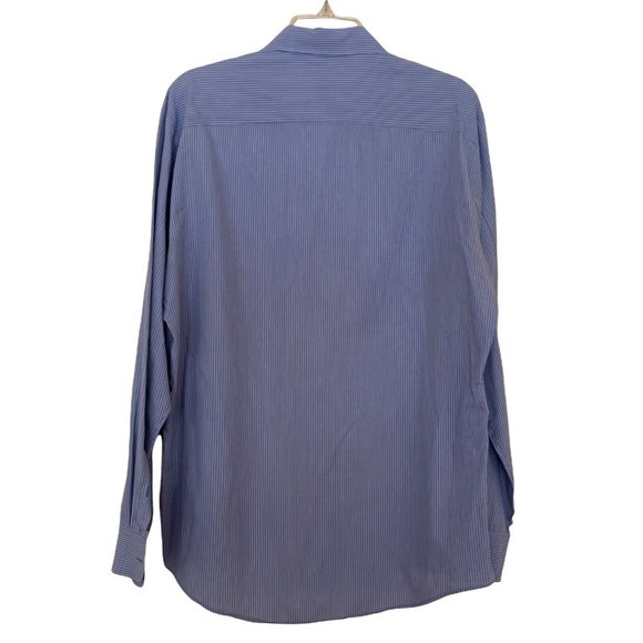 Banana Republic Large Blue Pink Striped Button Up Shirt Cotton Mens Work Casual - Picture 3 of 4